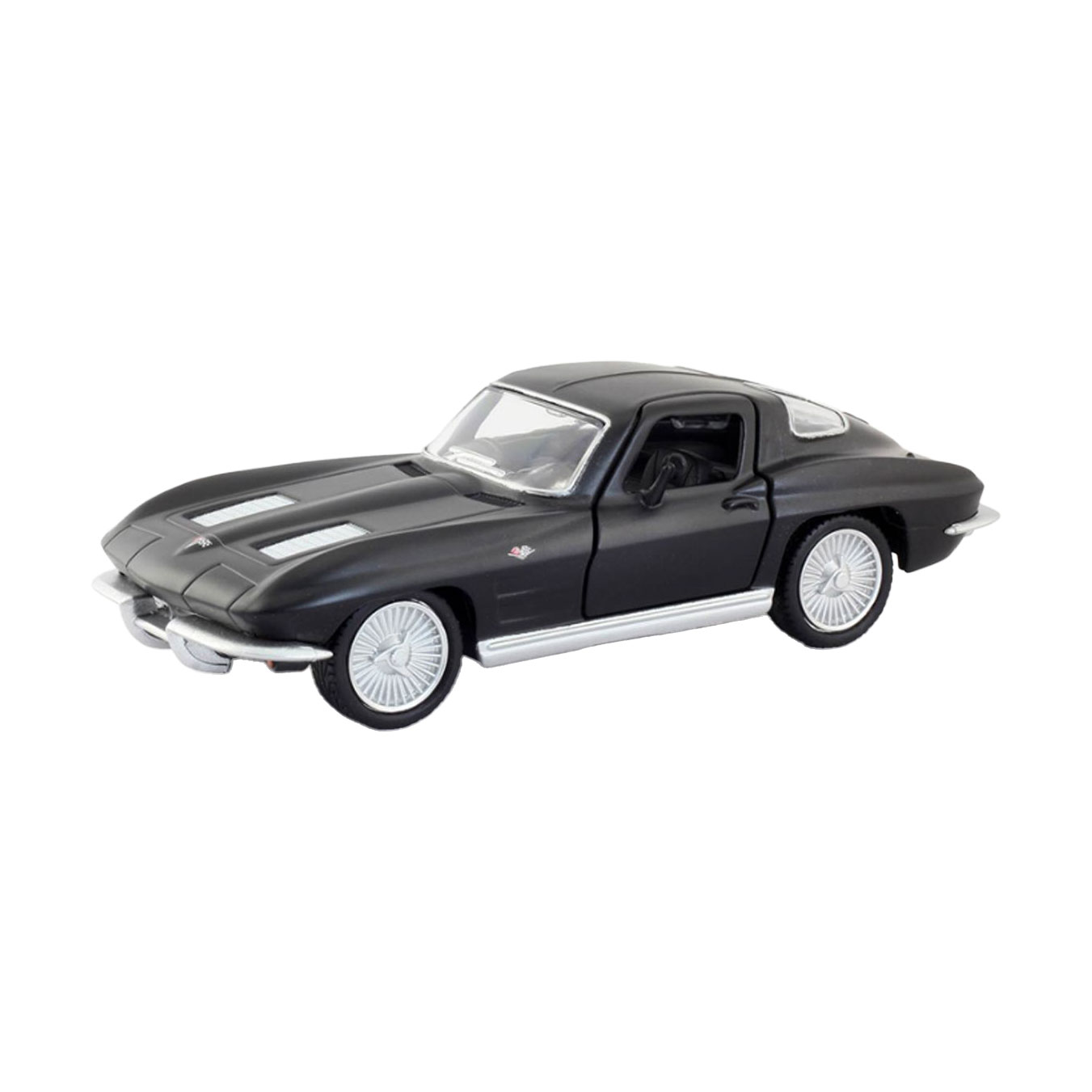 Автомодель TechnoDrive Chevrolet Corvette Split Window 1963, матова, чорна, 1:35, від 3 років, 5*12*3 см (250411U)